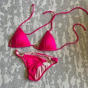 Hot Pink Victoria's Secret New Triangle Bikini